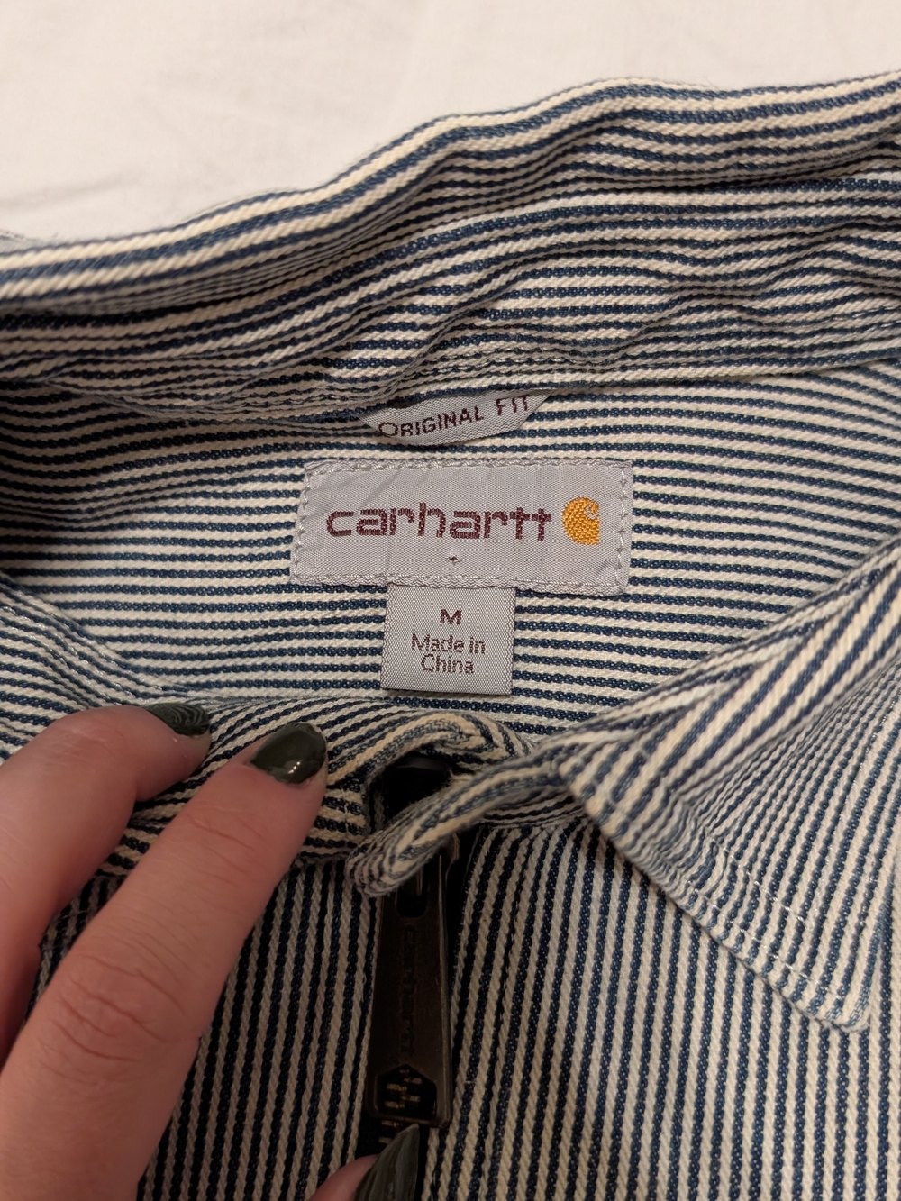 Carhartt Striped Half-Zip Work Pullover - Black & White - Picture 2 of 5